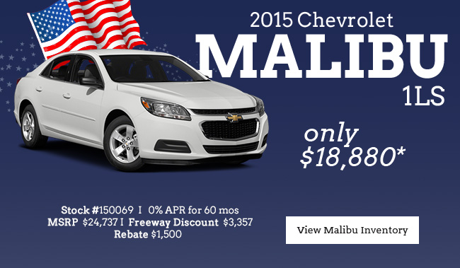 2015 Chevrolet Malibu 1LS only $18,880*