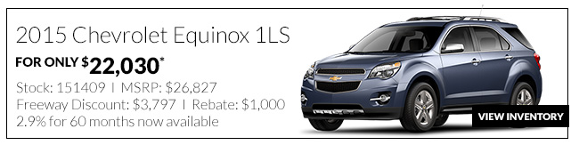 2015 Chevy Equinox 1LS only $22,030*