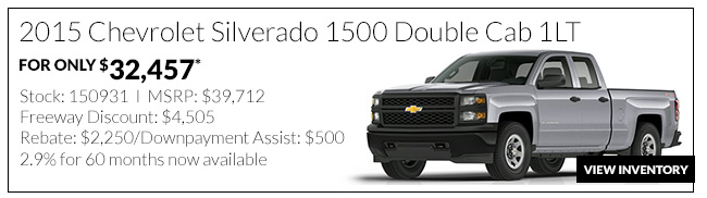 2015 Chevy Silverado 1500 Double Cab 1LT only $32,457