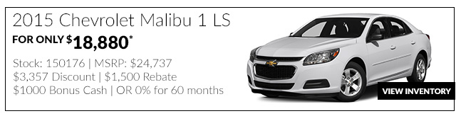2015 Chevrolet Malibu 1 LS for only $18,880*