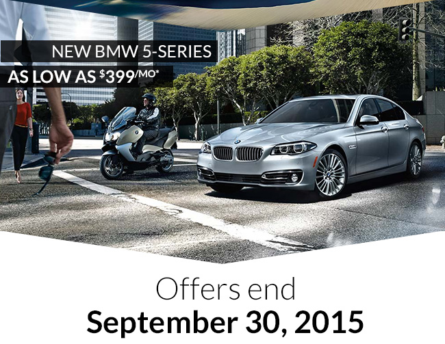 New BMW 5-Series as low as $399/mo* Offers end Sept. 30, 2015
