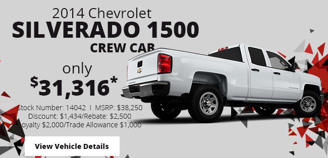 2014 Chevrolet Silverado 1500 Crew Cab Work Truck for $31,316*
