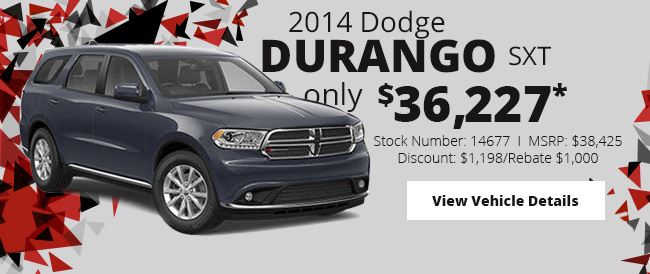 2014 Dodge Durango SXT for $ 36,227*