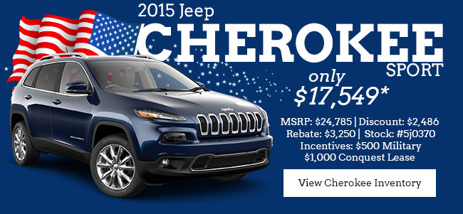 2015 Jeep Cherokee Sport only $17,549*