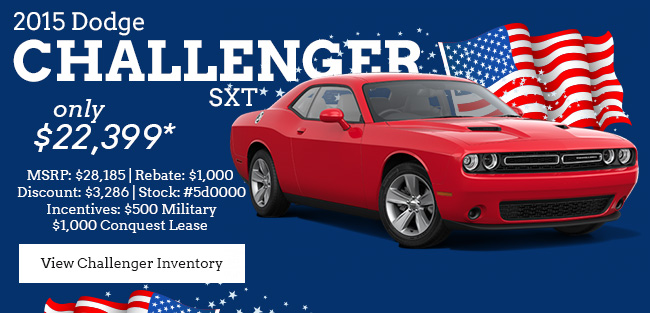 2015 Dodge Challenger SXT only $22,399*
