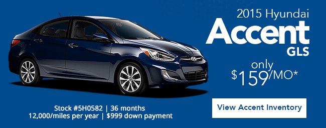 2015 Hyundai Accent GLS only $159/mo*