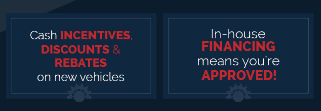 In-house financing means you're approved!