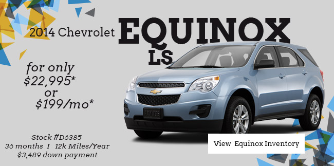 2014 Chevrolet Equinox LS for only $22,995 or $199/Mo.*