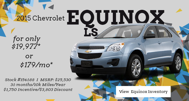 2015 Chevrolet Equinox LS for only $19,977 or $179/Mo.*