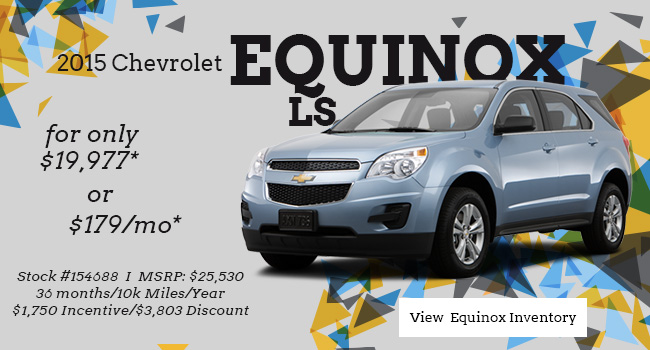 2015 Chevy Equinox LS for only $19,977 or $179/mo*