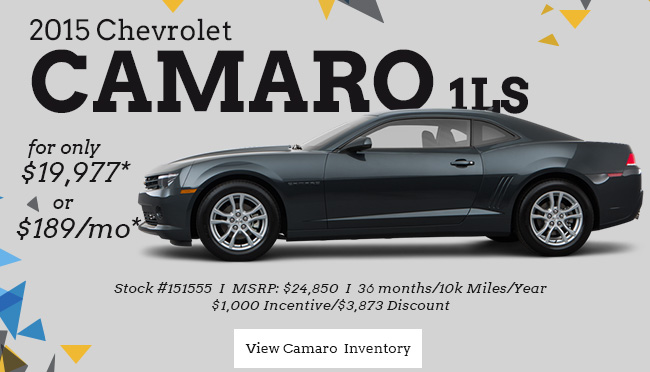 2015 Chevy Camaro 1LS for only $19,977 or $189/mo*