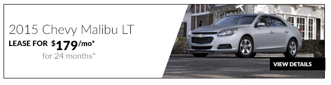2015 Chevy Malibu LT lease for $179/month for 24 months*