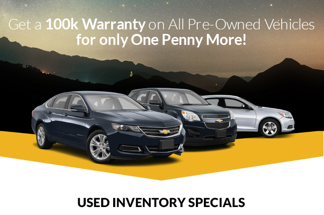 Get a 100k Warranty on All Pre-Owned Vehicles for only One Penny More!