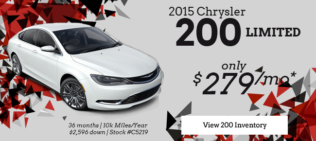 2015 Chrysler 200 Limited for $279/mo*