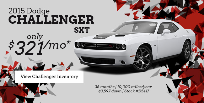 2015 Dodge Challenger SXT for $321/mo*