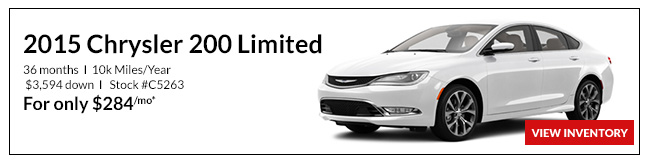 2015 Chrysler 200 Limited only $284/mo*