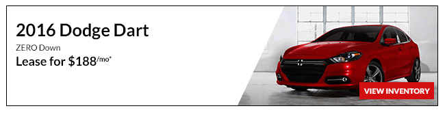 ZERO Down and only $188/mo* 2016 Dodge Dart