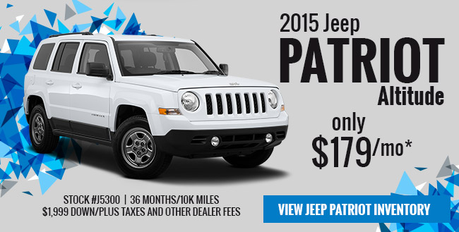 2015 Jeep Patriot Altitude lease for $179/MO*