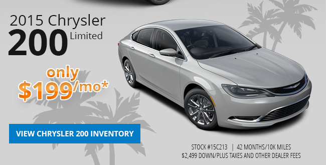 2015 Chrysler 200 Limited only $199/mo*