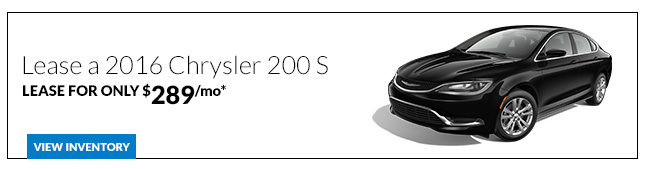 Lease a 2016 Chrysler 200 S for only $289/mo*