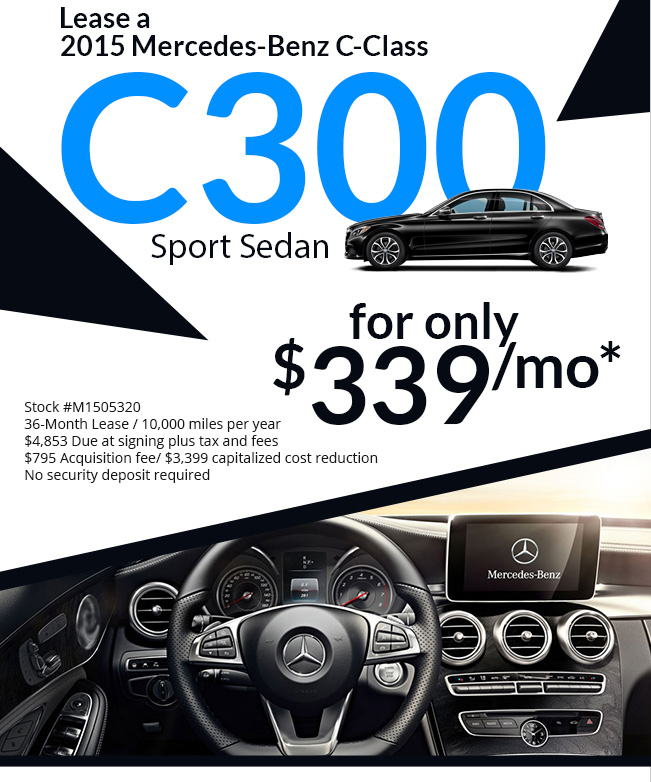 Lease a 2015 Mercedes-Benz C-Class C300 Sedan for only $339/mo*