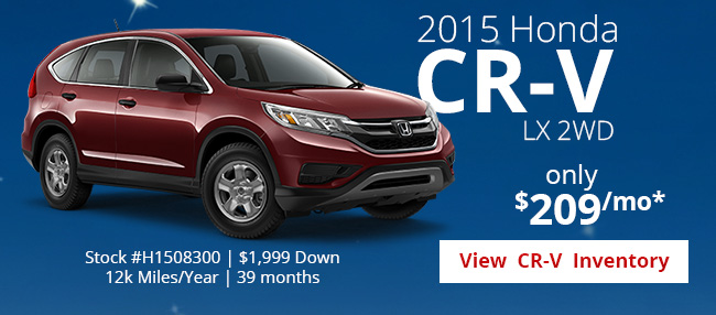 2015 Honda CR-V LX 2WD only $209/mo*