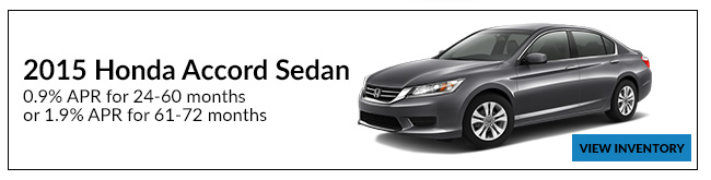 2015 Accord Sedan 0.9% APR for 24-60 months OR 1.9% APR for 61-72 months*