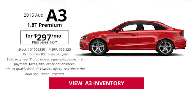 2015 Audi A3 1.8T Premium for $297/mo*