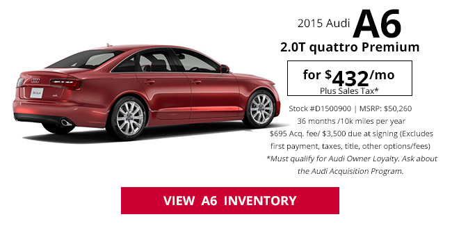 2015 Audi A6 2.0T Quattro Premium for $414/mo*