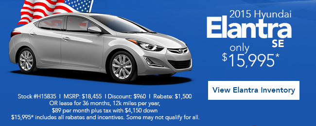2015 Hyundai Elantra lease specials
