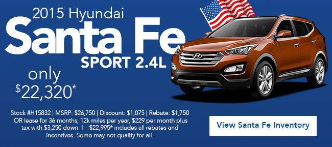 2015 Hyundai Santa Fe lease specials