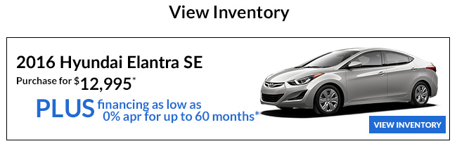 Purchase a 2016 Elantra SE for $12,995*