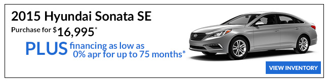 Purchase a 2015 Sonata SE for $16,995*