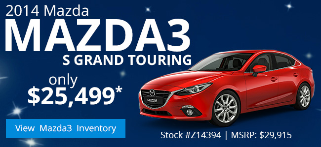 2014 Mazda3 S Grand Touring only $25,499*