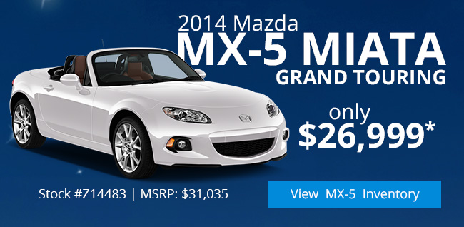 2014 Mazda MX-5 Miata Grand Touring only $26,999*