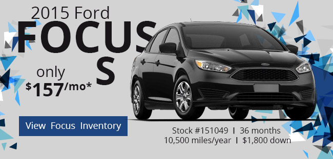 2015 Ford Focus S only $157/mo*