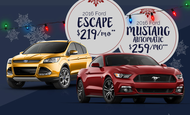 2016 Ford Escape $219/mo** & 2016 Ford Mustang Automatic $259/mo***
