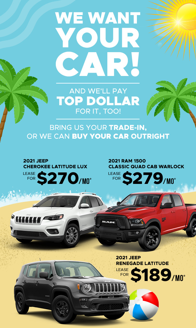 We want your car! We'll pay top dollar for it!