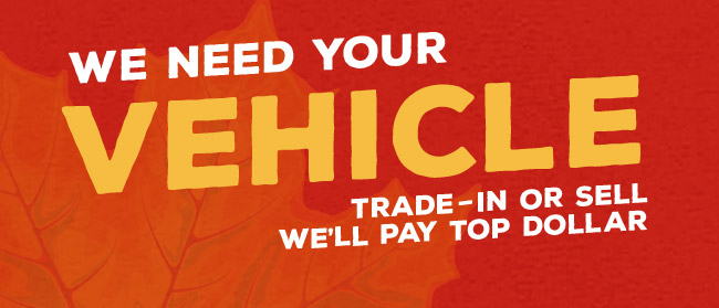 We Need Your Vehicle Trade-in or Sell, We'll Pay Top Dollar