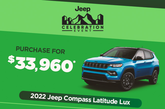Purchase a 2022 Jeep Compass Latitude Lux for $33,960*