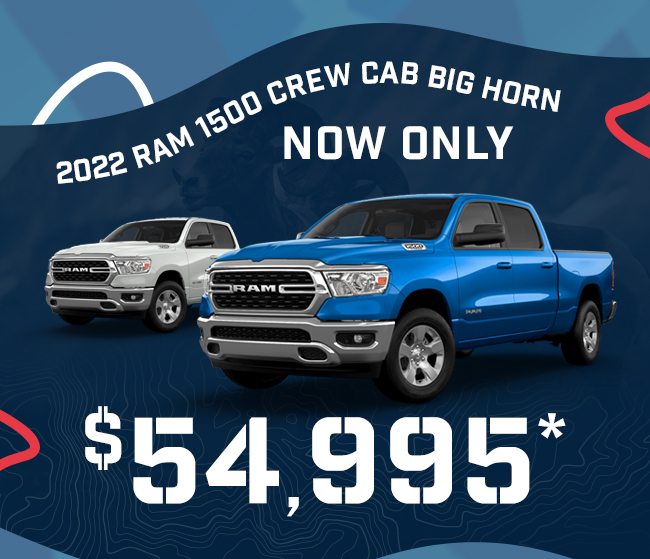 2022 Ram 1500 Crew Cab Big Horn Now Only $54,995*