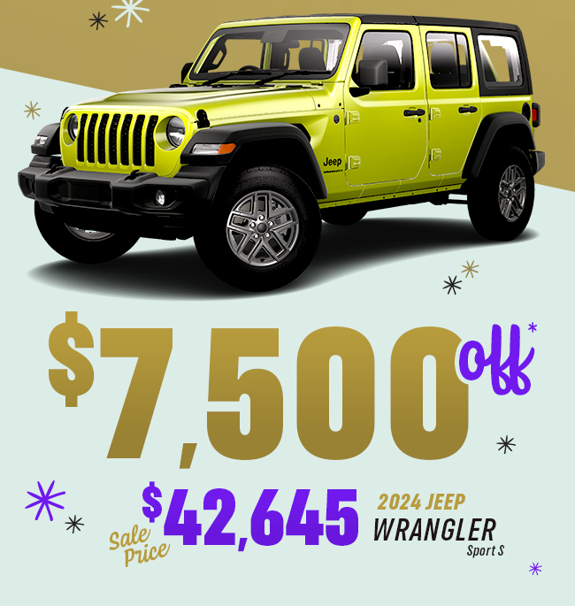 2024 Jeep Wrangler Sport S $7,500 Off* Sale price $42,645