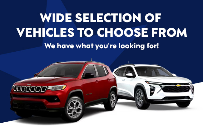 Wide selection of vehicles