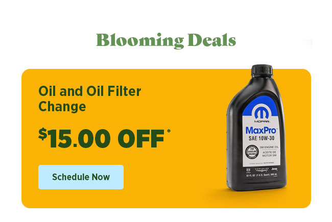 Blooming Deals. Oil Change Savings