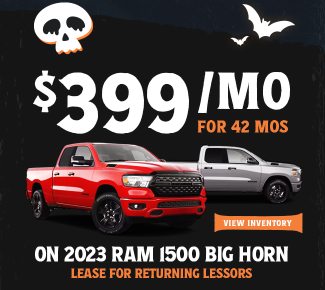 $399/Mo for 42 Months on 2023 Ram 1500 Big Horn Lease for returning lessors