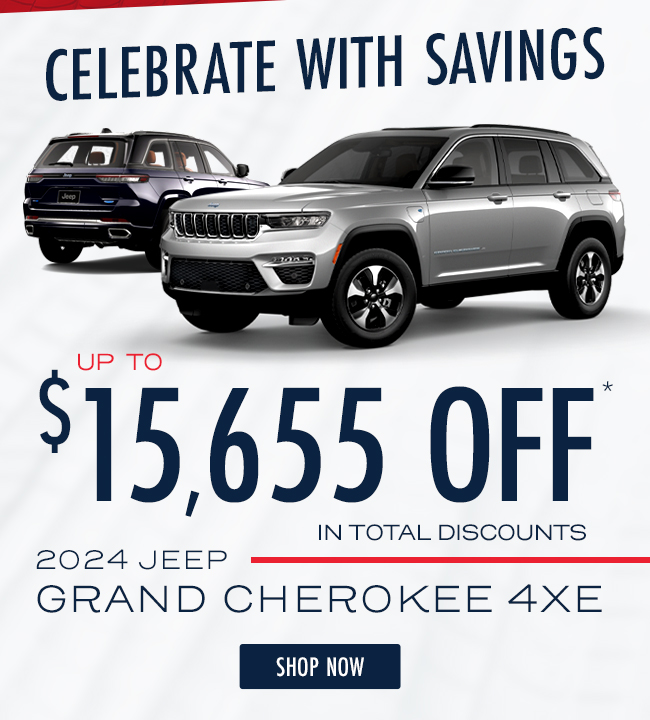 up to $15,655 Off in total Discounts 2024 Jeep Grand Cherokee 4xe