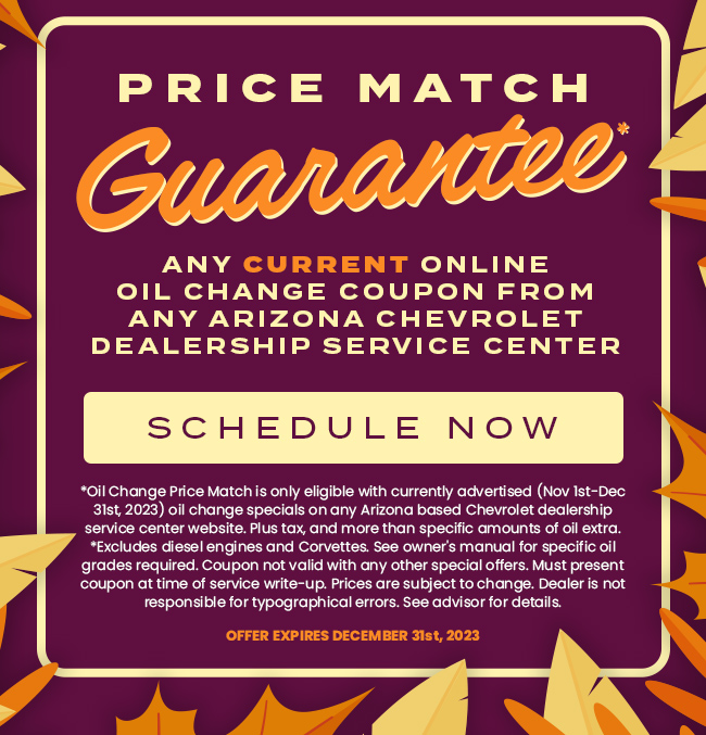 Price Match Guarantee on online oil change specials 