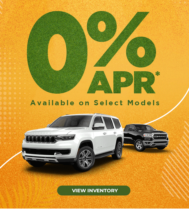 0% APR* Available on select models