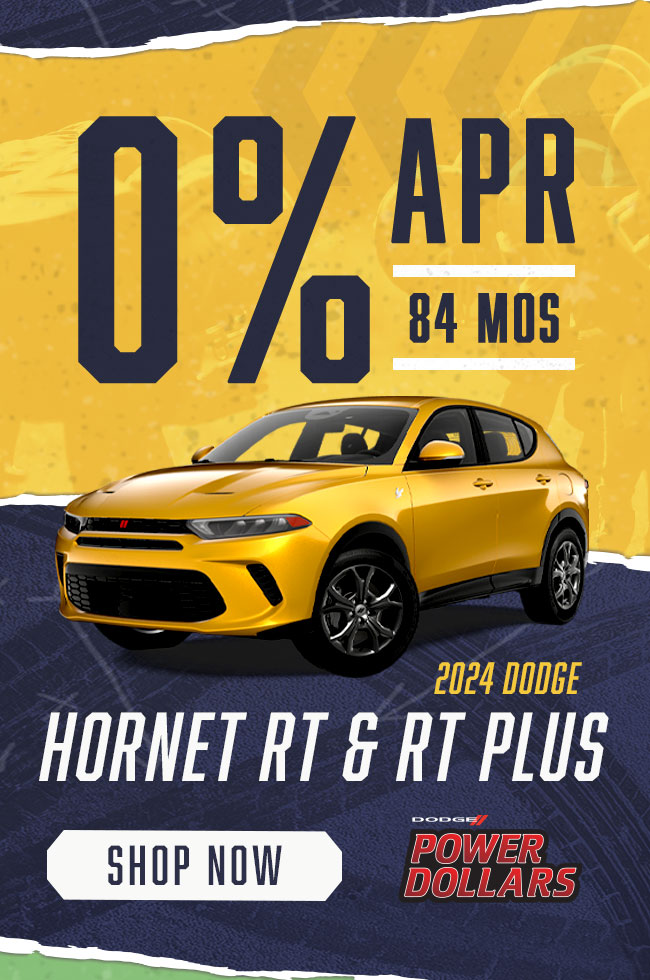 0% APR* for 84 months 2024 Dodge Hornet R/T & R/T Plus 