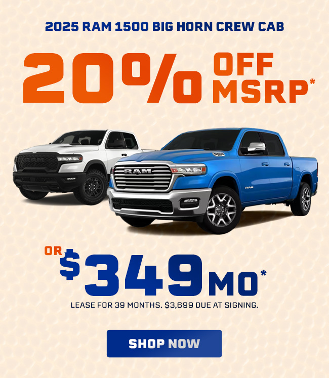 20% OFF MSRP RAM 1500 Crew cab